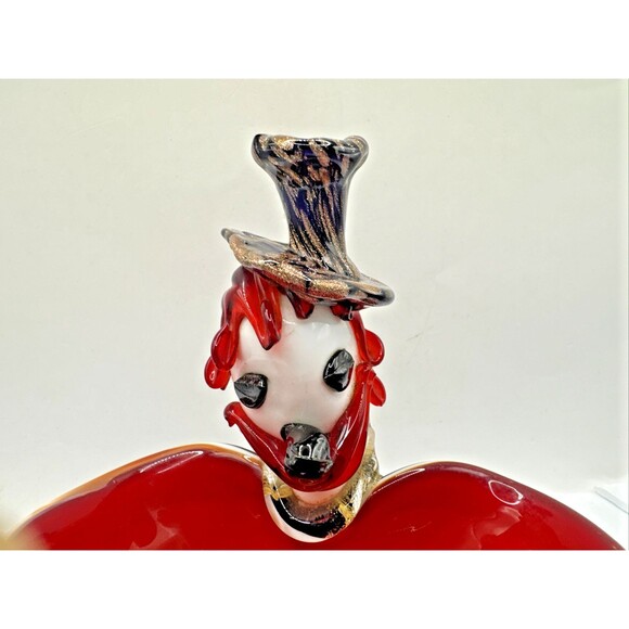 Murano Style Glass Clown Candy Dish/Ashtray, Italy in MINT Condition - Picture 2 of 9